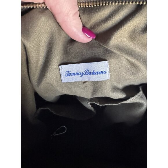 Tommy Bahama Go Everywhere Olive Green Cargo Tote Puffer Bag Detachable Strap - Picture 12 of 15